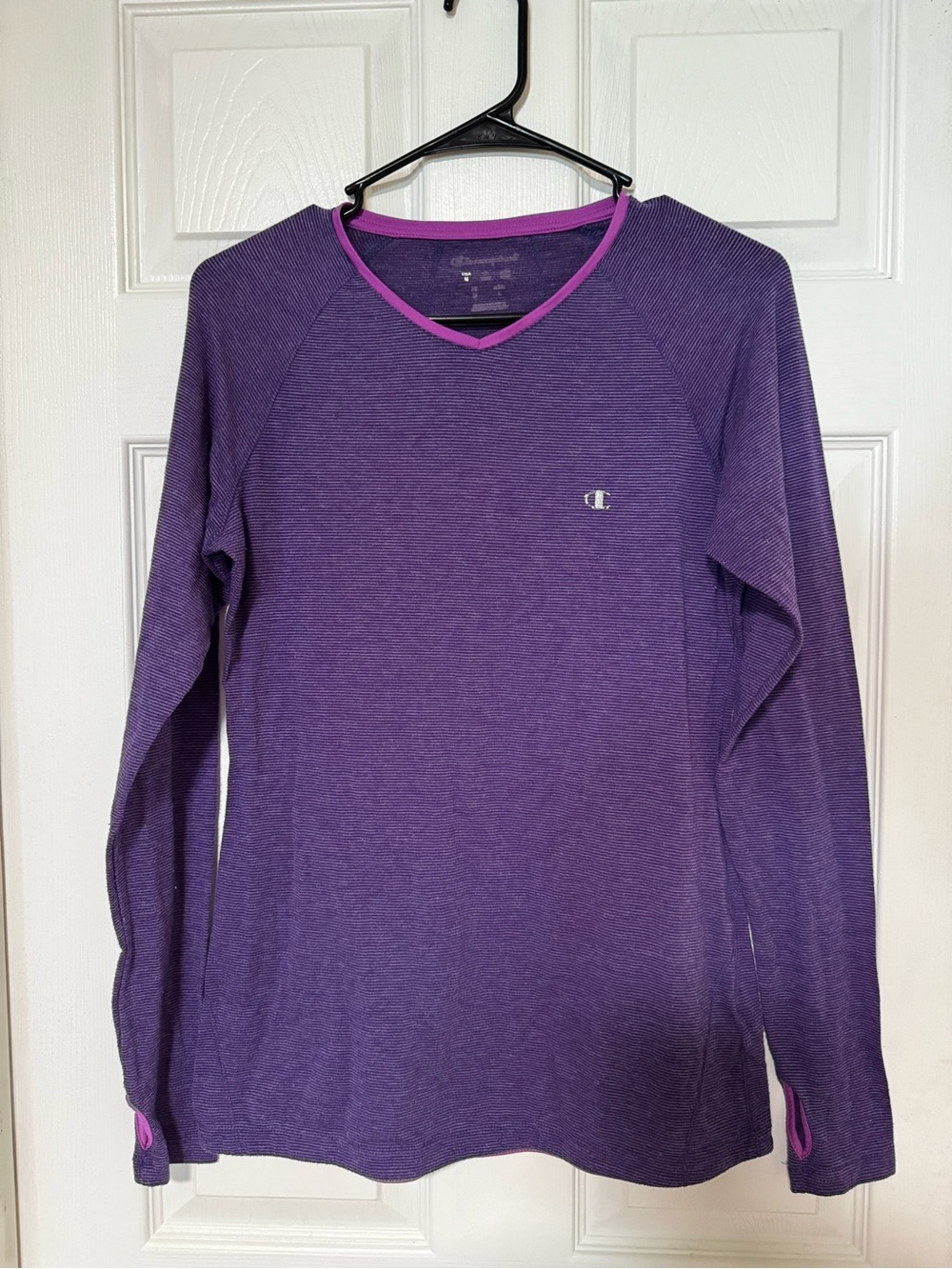 Champion Women’s Purple Long-Sleeve Performance V-Neck Sweater